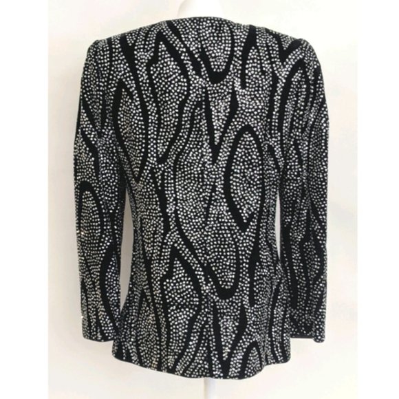 Ricky Lang for Nuit Vintage Women's Black/Silver Embellished Blazer - Picture 5 of 13